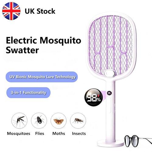 3000V Electric Rechargeable Swatter Mosquito Fly Killer And Bug Zapper Racket UK - Magic Store