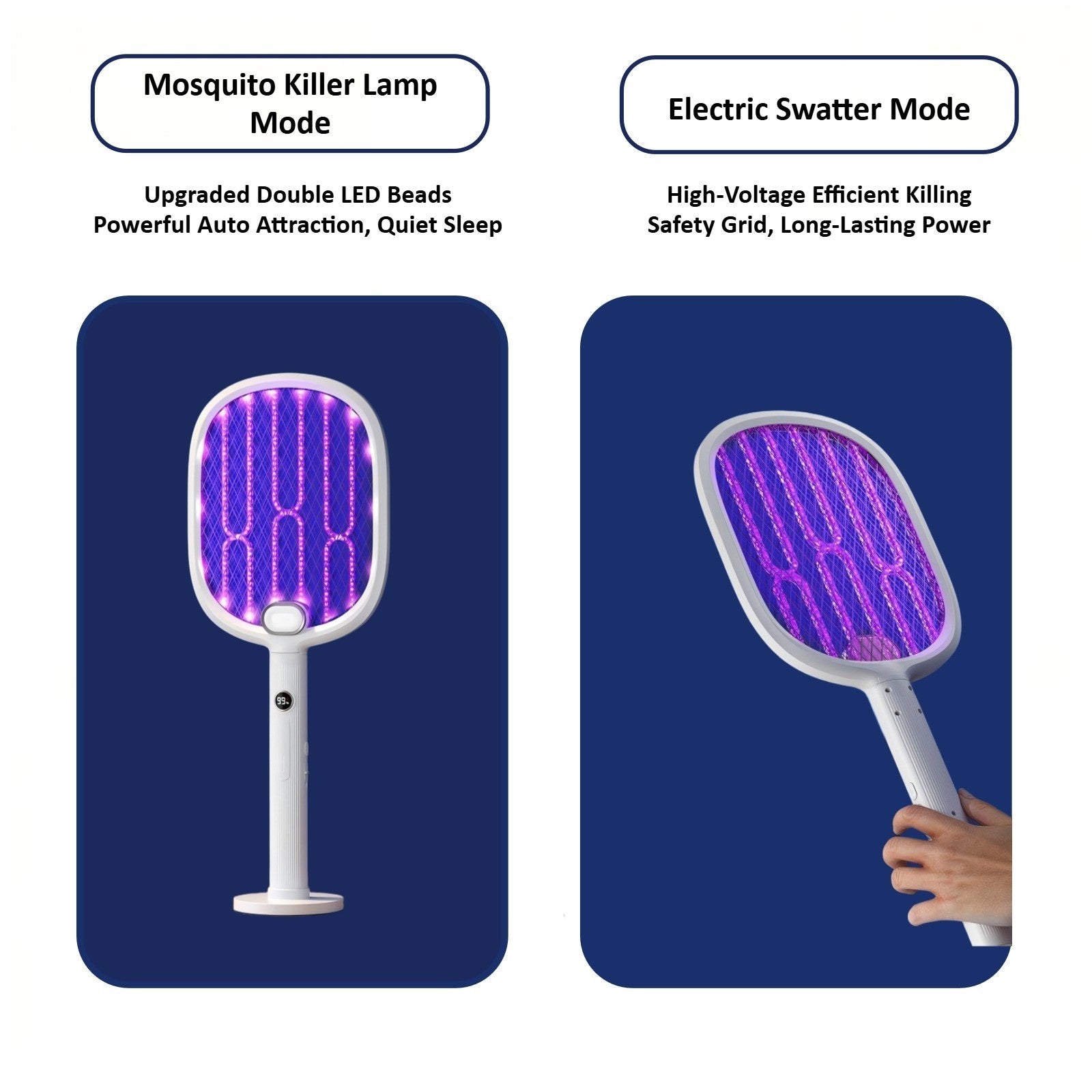 3000V Electric Rechargeable Swatter Mosquito Fly Killer And Bug Zapper Racket UK - Magic Store
