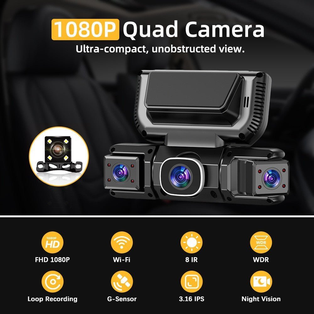 5G WiFi Dash Cam 4 Channel 360 Front Rear Inside DashCam, FHD 1080P Car Camera - Magic Store