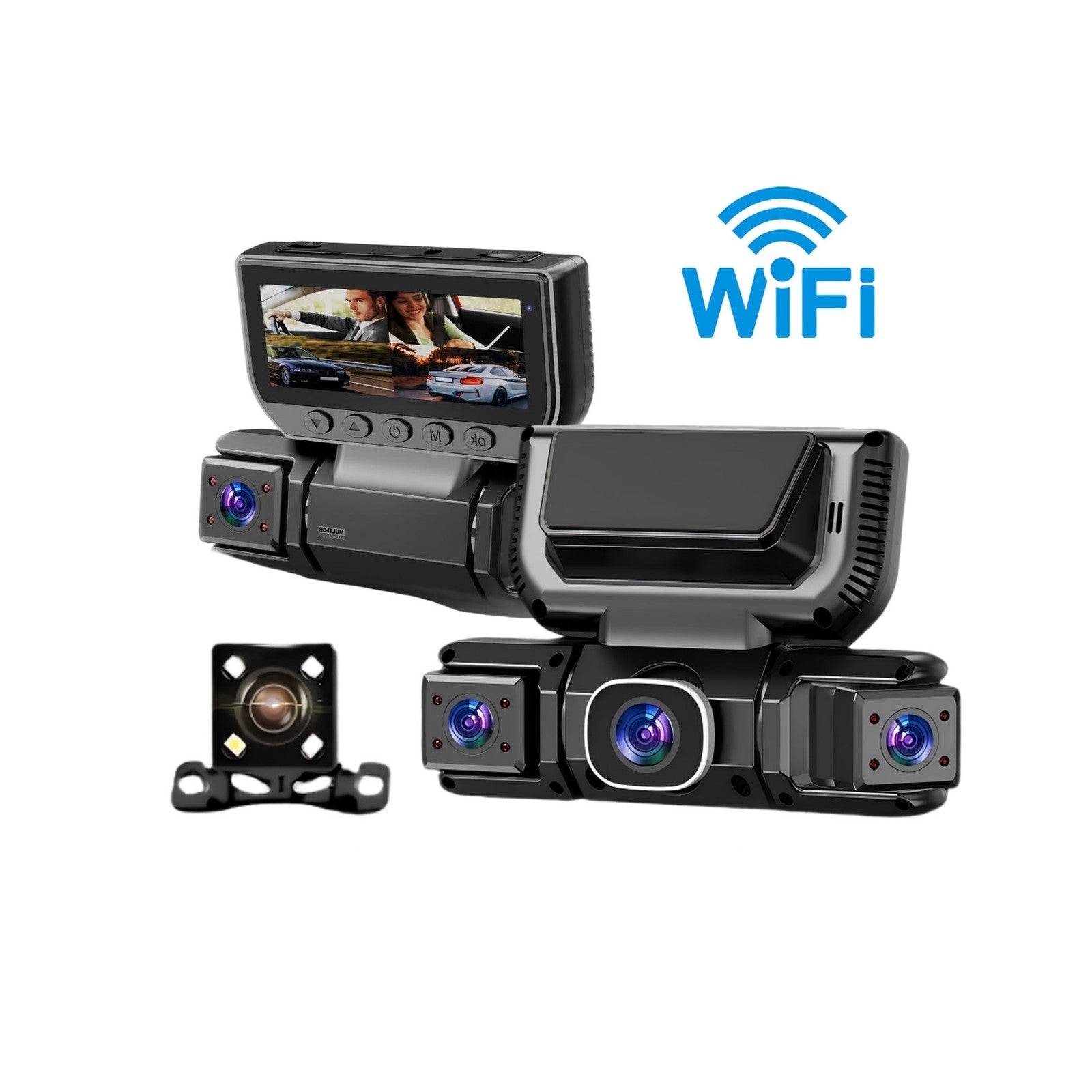 5G WiFi Dash Cam 4 Channel 360 Front Rear Inside DashCam, FHD 1080P Car Camera - Magic Store