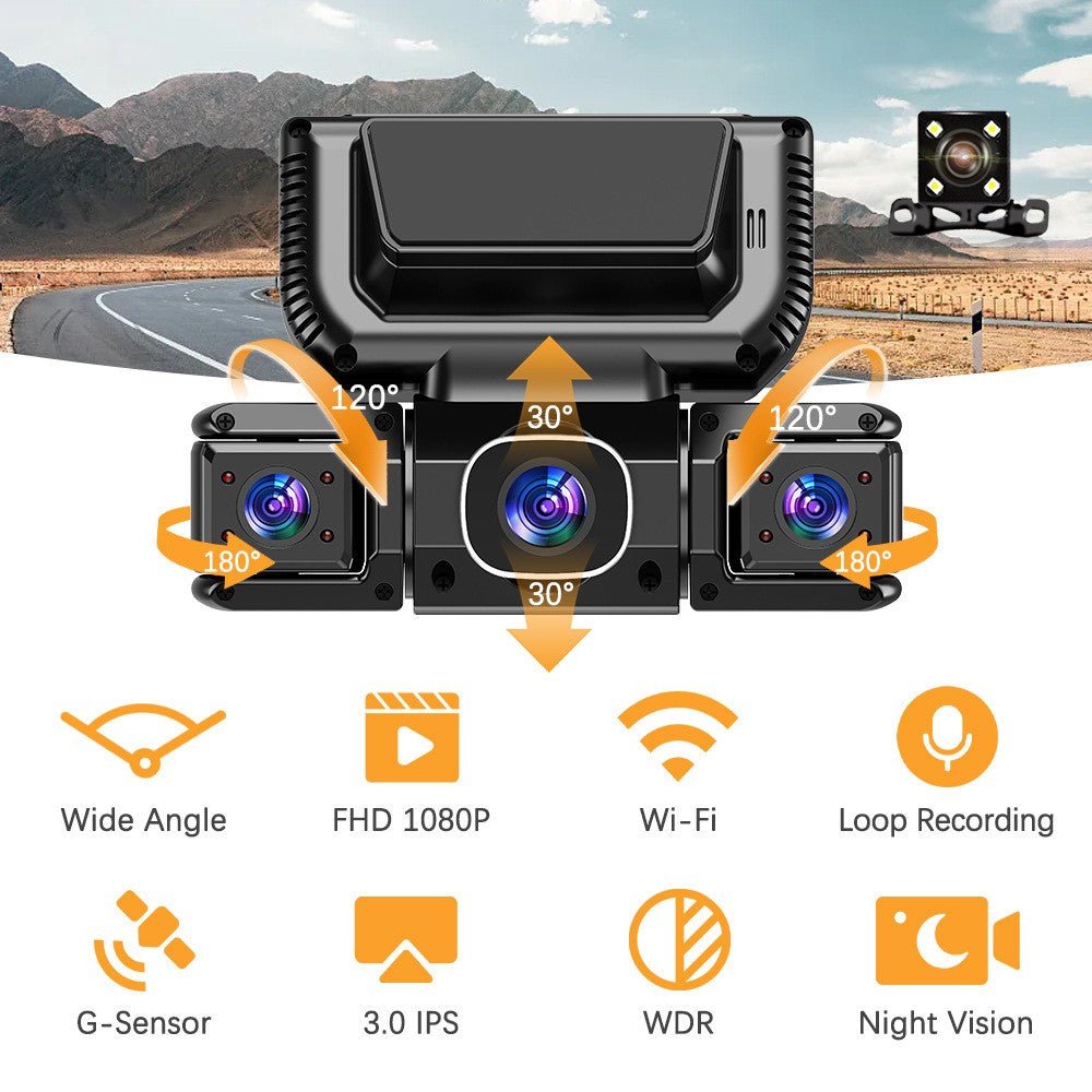5G WiFi Dash Cam 4 Channel 360 Front Rear Inside DashCam, FHD 1080P Car Camera - Magic Store