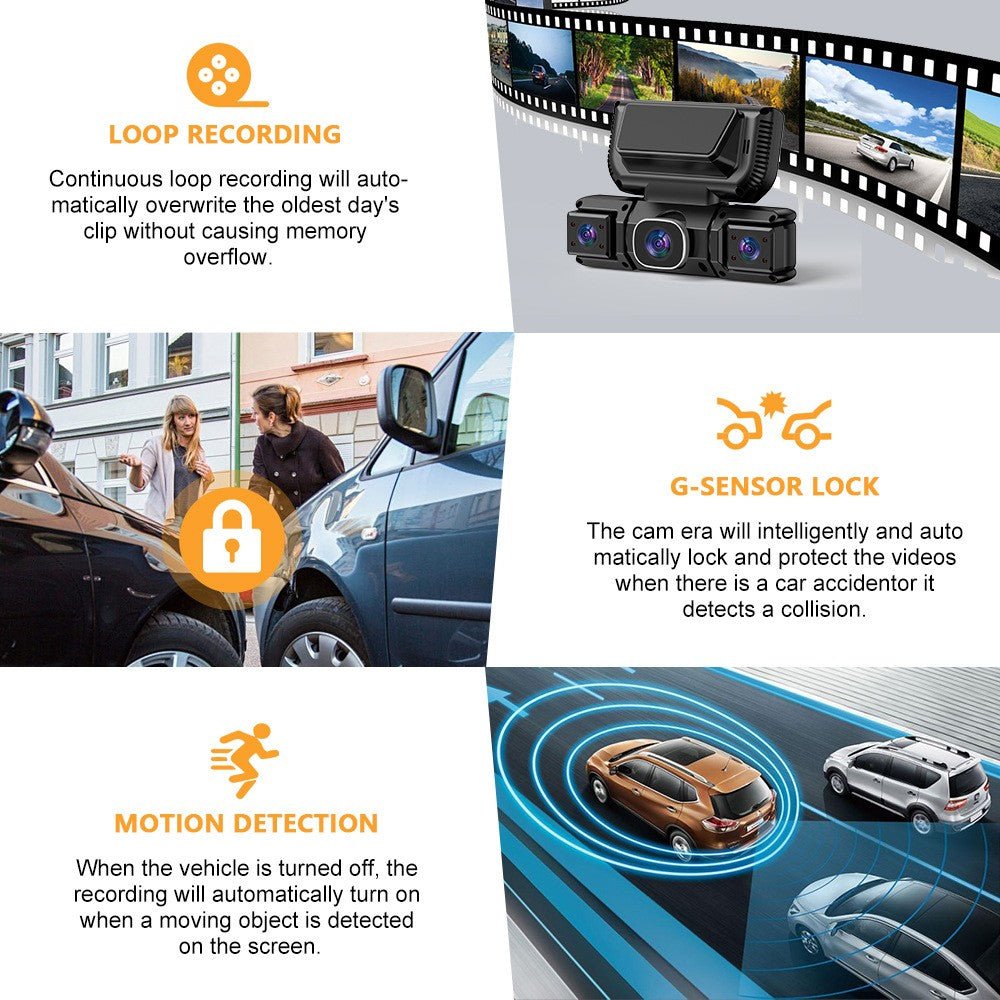 5G WiFi Dash Cam 4 Channel 360 Front Rear Inside DashCam, FHD 1080P Car Camera - Magic Store