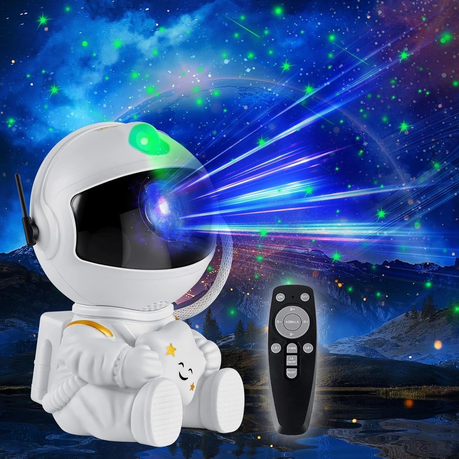 Astronaut Galaxy Projector, 360 Adjustable Star Projector, Starry Night Light Projector With Timer And Remote Control, USB Powered, Astronaut Space Warrior Galaxy Night Light - Magic Store