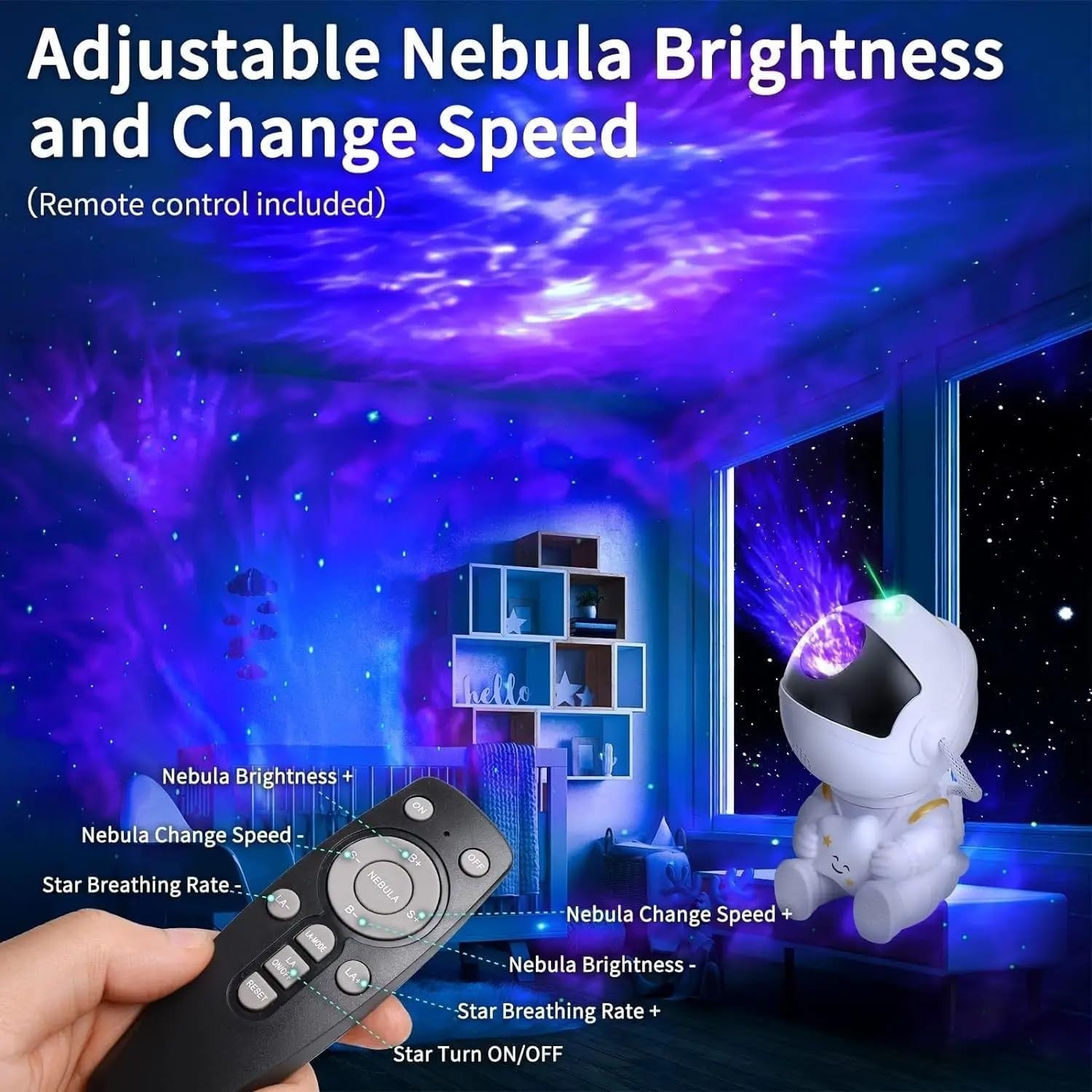 Astronaut Galaxy Projector, 360 Adjustable Star Projector, Starry Night Light Projector With Timer And Remote Control, USB Powered, Astronaut Space Warrior Galaxy Night Light - Magic Store