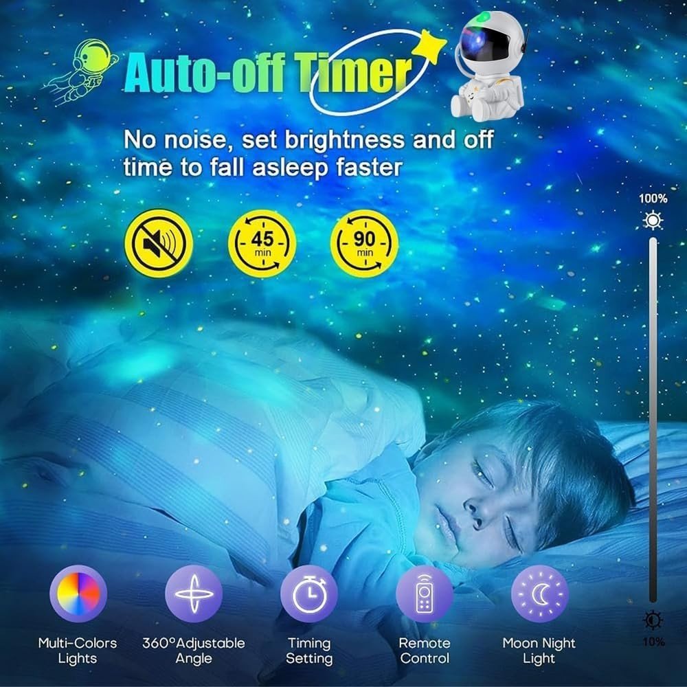 Astronaut Galaxy Projector, 360 Adjustable Star Projector, Starry Night Light Projector With Timer And Remote Control, USB Powered, Astronaut Space Warrior Galaxy Night Light - Magic Store