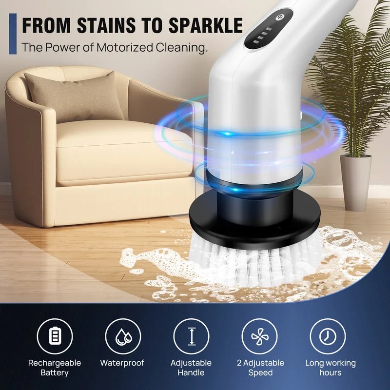 Electric Spin Scrubber — 9 Brush Heads, IPX7 Waterproof - Magic Store