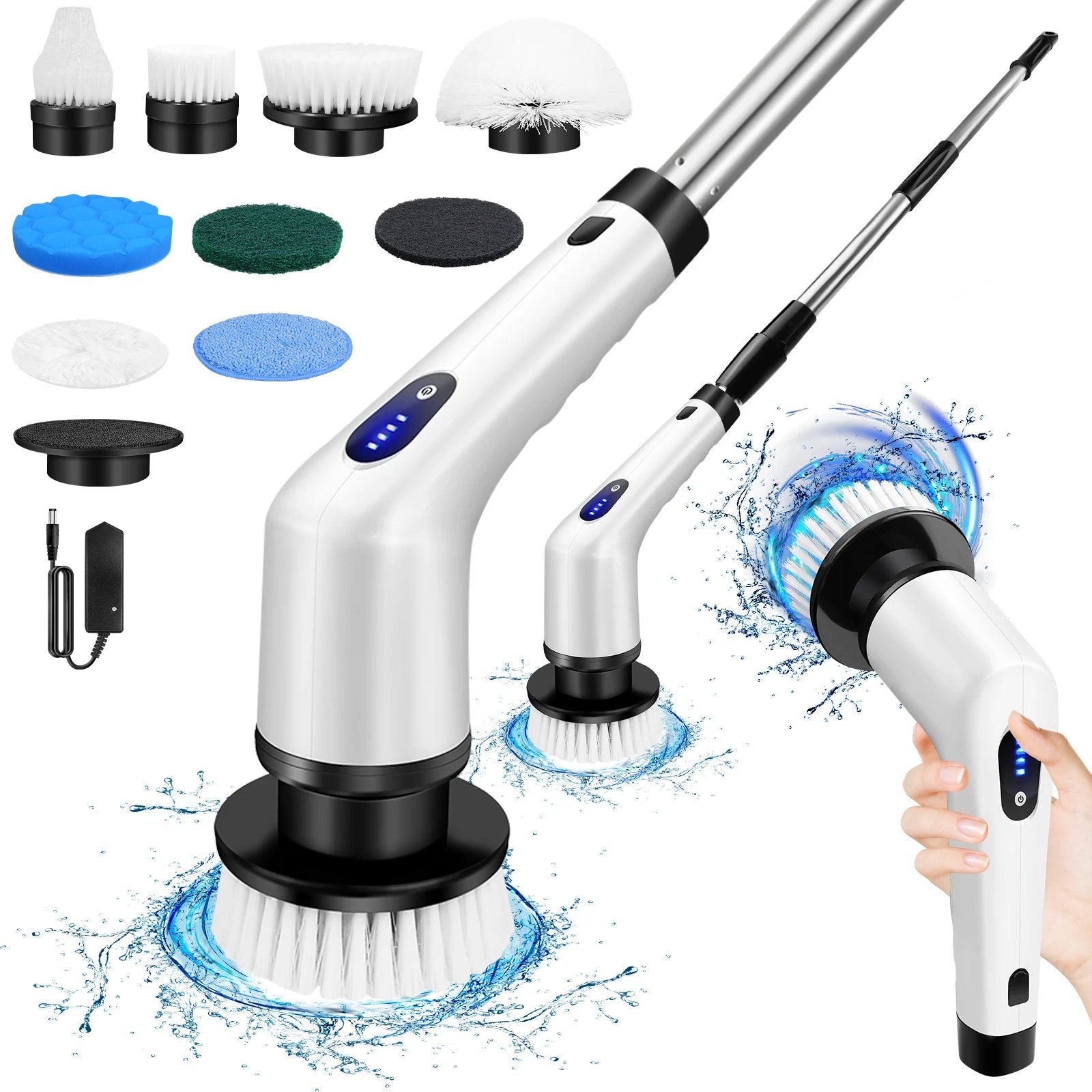 Electric Spin Scrubber — 9 Brush Heads, IPX7 Waterproof - Magic Store