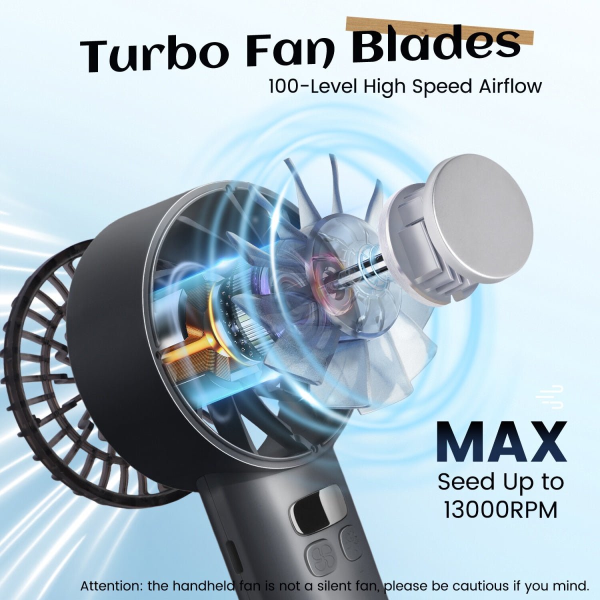 Handheld Portable Fan ,Speed Adjustable Turbo Mini Fans, 5000mAh Battery - Magic Store