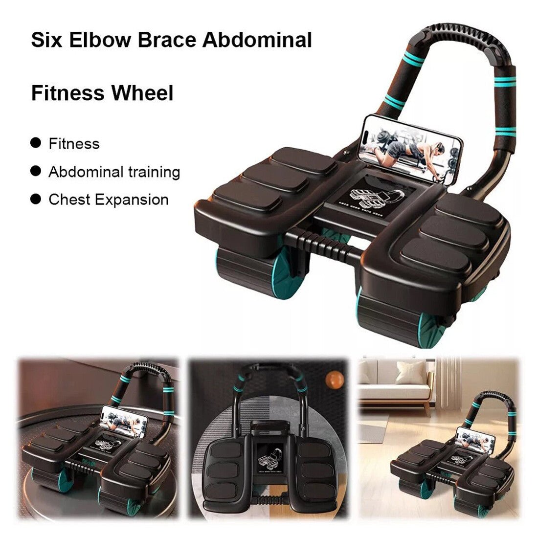 Healthy Belly Wheel Wheel Abdominal Fitness Wheel W 6 Elbow Support Ab Roller - Magic Store