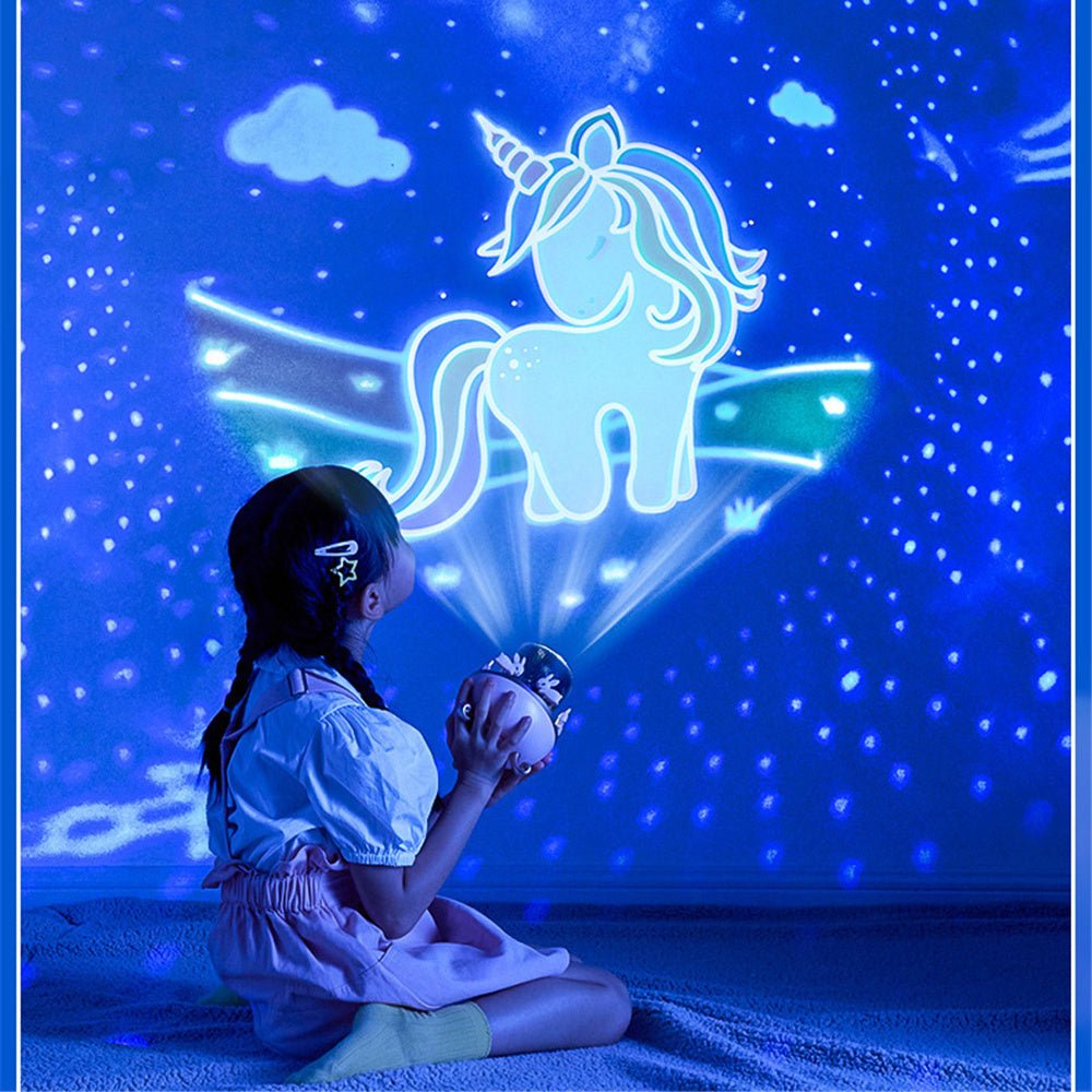 Kids Night Light Projector – 12 Films, Rotating Star Lamp, USB Rechargeable - Magic Store