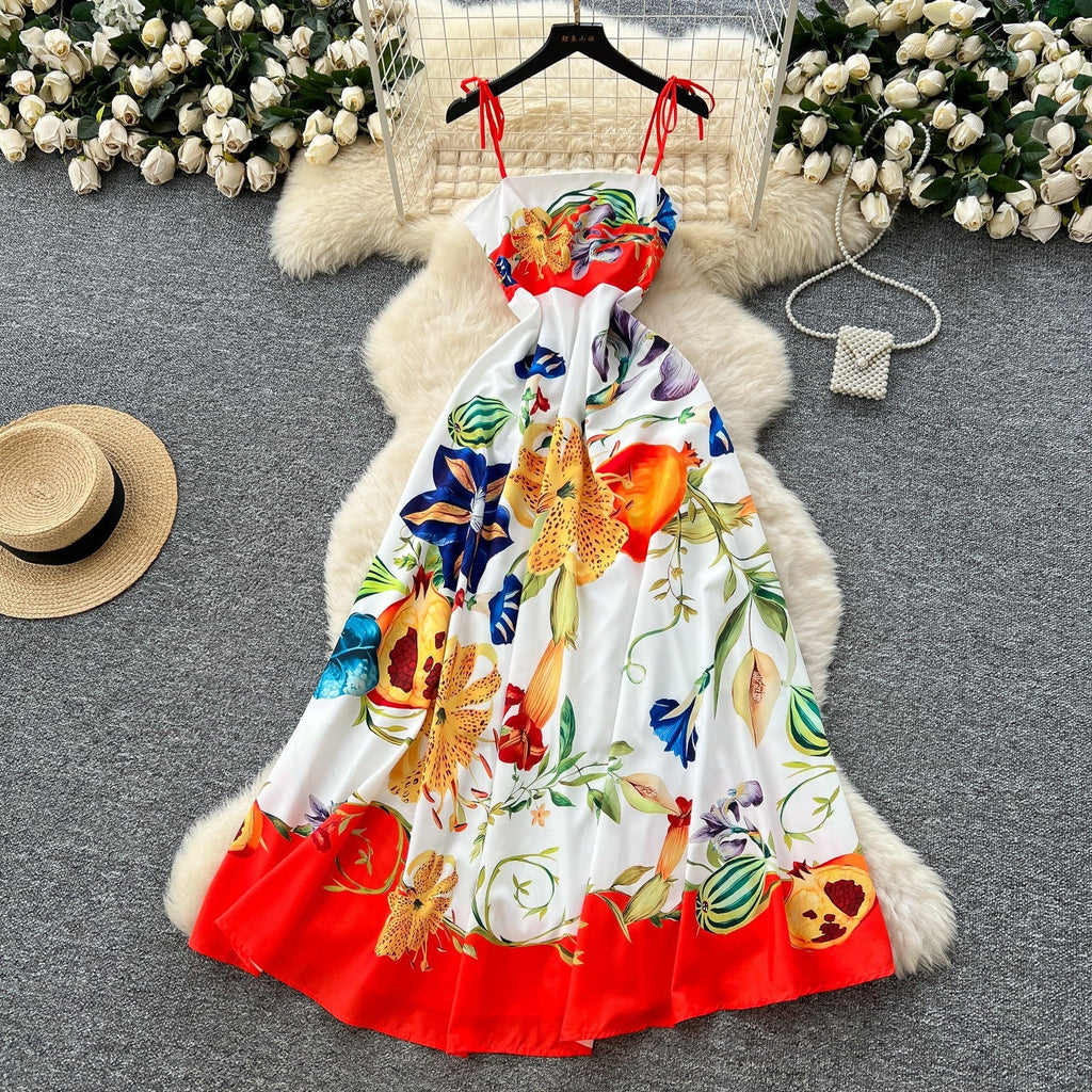 Light Luxury Graffiti Printing Slip Dress Women - Magic Store