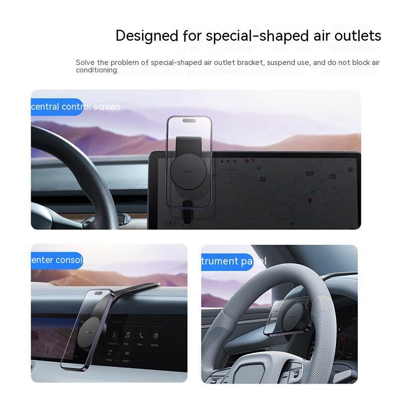 Magnetic Bendable Car Mobile Phone Holder Wireless Charger Phone Holder 15W Car Dash Mount Compatible With Phone - Magic Store