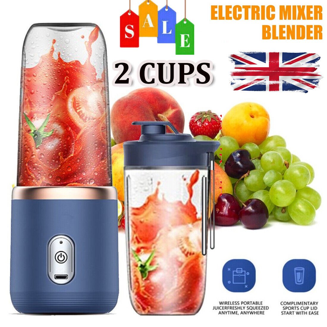 New Electric Mini Juice Maker Portable Blender Smoothie Juicer Fruit Machine UK - Magic Store