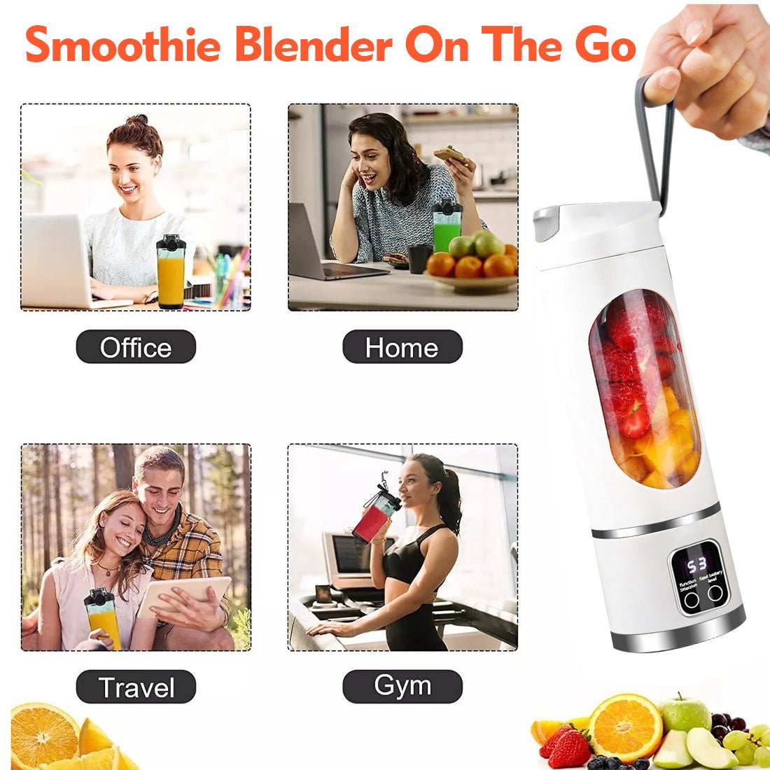 Portable USB Rechargeable Juicer Cup Electric Mixer Blender Smoothie Maker 450ml - Magic Store